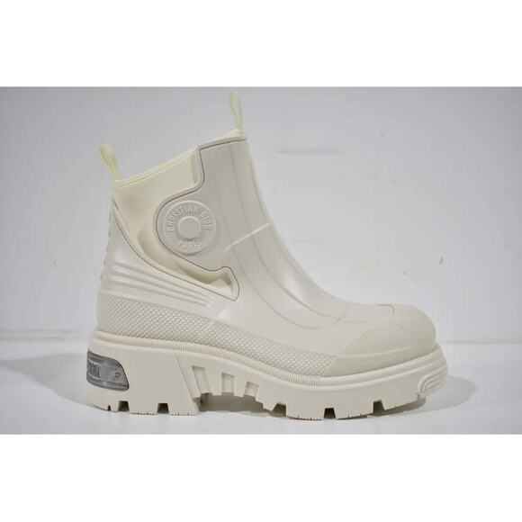 Dior Genesis Off White Logo Neoprene Rubber Winter Snow Short Ankle Rain Boot 38 - Picture 3 of 9